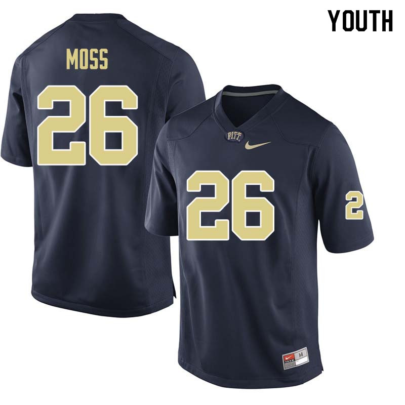 Youth #26 Chawntez Moss Pittsburgh Panthers College Football Jerseys Sale-Navy